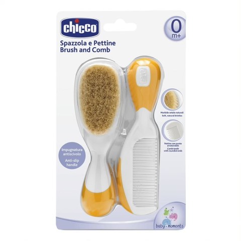 CHICCO 00006569000000 Szczotka+grzebień naturalne włosie pomarańczowa CHICCO 00006569000000 Szczotka+grzebień naturalne włosie pomarańczowa