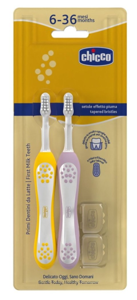 CHICCO 00012082110000 Szczoteczka do zębów Indigo 6-36m 2 szt CHICCO 00012082110000 Szczoteczka do zębów Indigo 6-36m 2 szt