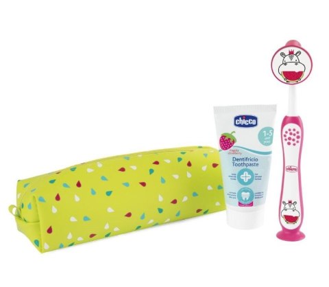 CHICCO 00012099100000 Zestaw pasta+szczotka+etui Hippo 3-6l CHICCO 00012099100000 Zestaw pasta+szczotka+etui Hippo 3-6l