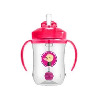 Dr.Browns TC91101 Kubek Pierwsza słomka 270ml różowy +6m