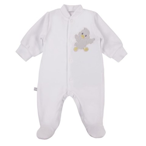 EWA 931054 NEWBORN Pajac welur biały 68 EWA 931054 NEWBORN Pajac welur biały 68