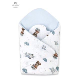 KIECZMERSKI Rożek usztywniony 75x75 cm MIMINU DESIGN Misie błękit bawełna 100%