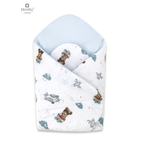 KIECZMERSKI Rożek usztywniony 75x75 cm MIMINU DESIGN Misie błękit bawełna 100% KIECZMERSKI Rożek usztywniony 75x75 cm MIMINU DESIGN Misie błękit bawełna 100%