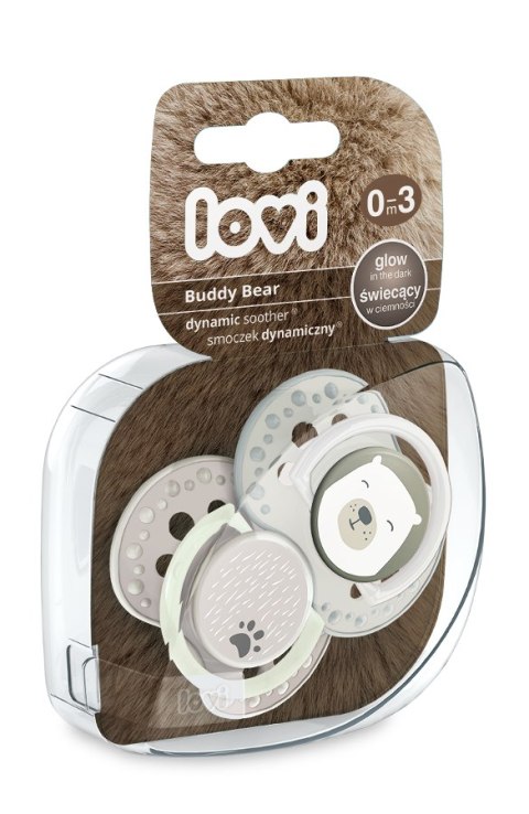 LOVI 22/863 Smoczek silikonowy dynamiczny 0-3m 2szt Buddy Bear LOVI 22/863 Smoczek silikonowy dynamiczny 0-3m 2szt Buddy Bear