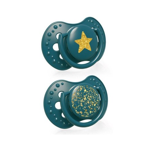 LOVI 22/895 Smoczek silikonowy dynamiczny 18+m 2 szt Stardust green LOVI 22/895 Smoczek silikonowy dynamiczny 18+m 2 szt Stardust green
