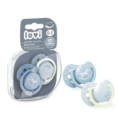 LOVI 22/900 Smoczek silikonowy dynamiczny 0-2m 2 szt Baby Shower Boy LOVI 22/900 Smoczek silikonowy dynamiczny 0-2m 2 szt Baby Shower Boy