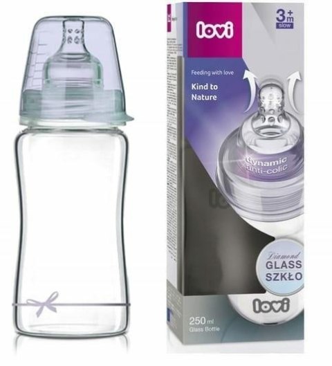LOVI 74/204 Butelka szklana Diamond Glass 250 ml Baby Shower boy LOVI 74/204 Butelka szklana Diamond Glass 250 ml Baby Shower boy