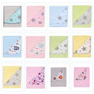 MARINI 625 Kocyk podwójny MINKY + bawełna druk 80x90