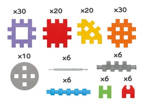MARIOINEX 902363 Klocki waffle mini 140 szt. Konstruktor MARIOINEX 902363 Klocki waffle mini 140 szt. Konstruktor