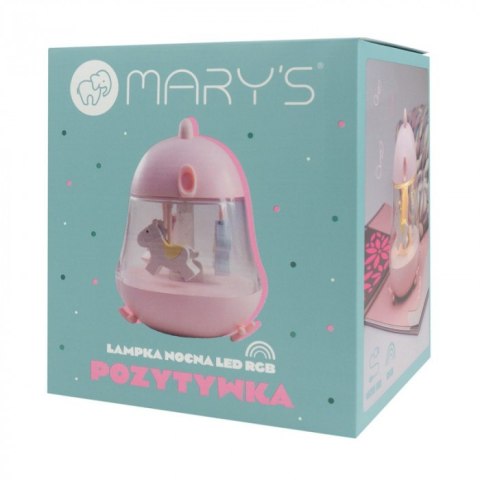 MARY'S MW20775 Pozytywka lampka nocna led RGB różowa MARY'S MW20775 Pozytywka lampka nocna led RGB różowa