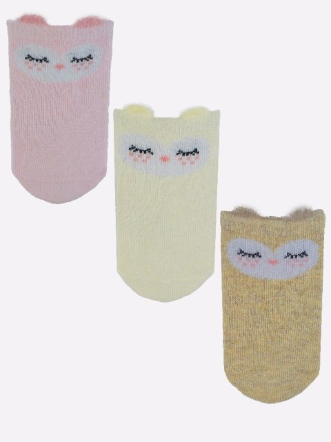 NOVITI SB043-G-01 Skarpety dziewczęce 3D buźka 6-12m* NOVITI SB043-G-01 Skarpety dziewczęce 3D buźka 6-12m*