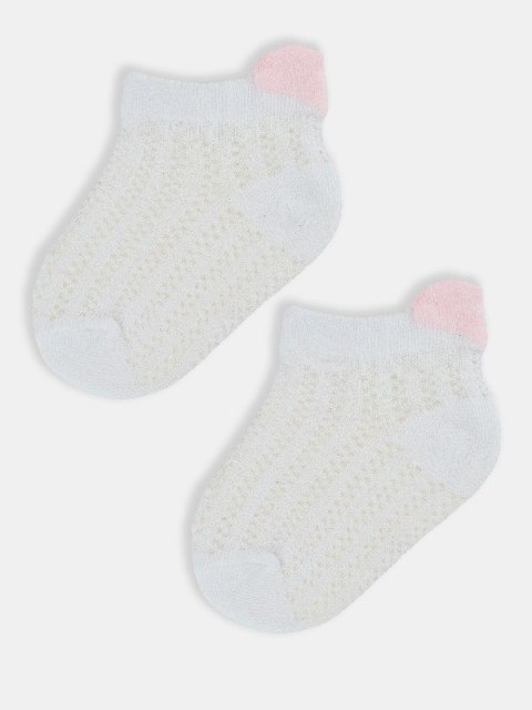 NOVITI SB071-G-01 Skarpety niemowlęce żakardowe 3D serce białe 6-12m NOVITI SB071-G-01 Skarpety niemowlęce żakardowe 3D serce białe 6-12m