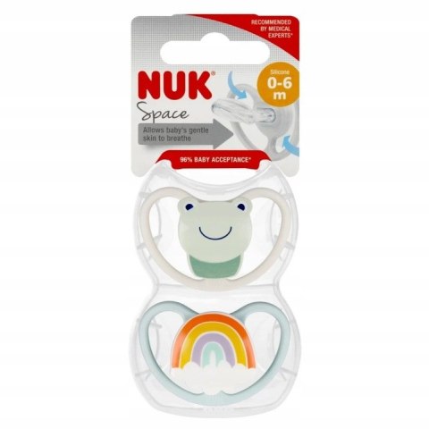 NUK 730313 Smoczek 0-6m SPACE silikon 2szt NUK 730313 Smoczek 0-6m SPACE silikon 2szt