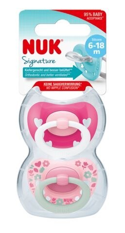 NUK 736680 Smoczek 6-18m SIGNATURE silikonowy 2szt NUK 736680 Smoczek 6-18m SIGNATURE silikonowy 2szt