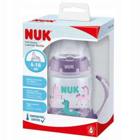 NUK ZE-113 FC Butelka 150ml z uchwytami i wskaźnikiem temperatury ustnik sil.niekapek fiolet+smocz.usp. 0-6m Happy Days Flaming NUK ZE-113 FC Butelka 150ml z uchwytami i wskaźnikiem temperatury ustnik sil.niekapek fiolet+smocz.usp. 0-6m Happy Days Flaming
