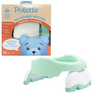 POTETTE PLUS 2730B-MINT 2w1 Nocnik dla dziecka i nakładka na toaletę miętowo-biały turystyczny