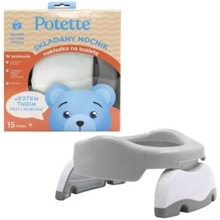 POTETTE PLUS 30229PP-GRAY 2w1 Nocnik dla dziecka i nakładka na toaletę szaro-biały turystyczny