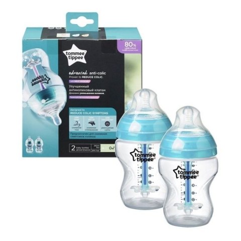 TOMMEE TIPPEE TTP42252586 Butelka plastikowa 260 ml 2-pak antykolkowa TOMMEE TIPPEE TTP42252586 Butelka plastikowa 260 ml 2-pak antykolkowa