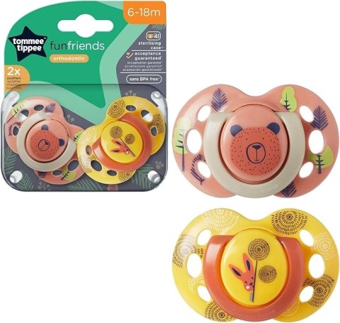 TOMMEE TIPPEE TTP43335896 Smoczek uspokajający FUN FRIENDS 6-18m 2pak TOMMEE TIPPEE TTP43335896 Smoczek uspokajający FUN FRIENDS 6-18m 2pak