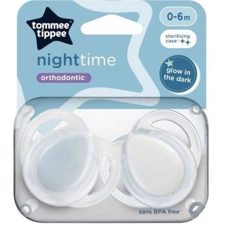 TOMMEE TIPPEE TTP43338095 Smoczki uspokajające NIGHT TIME 0-6m mix 2pak TOMMEE TIPPEE TTP43338095 Smoczki uspokajające NIGHT TIME 0-6m mix 2pak