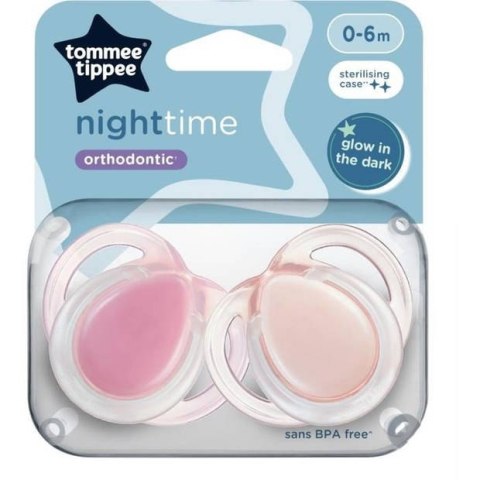 TOMMEE TIPPEE TTP43338095 Smoczki uspokajające NIGHT TIME 0-6m mix 2pak TOMMEE TIPPEE TTP43338095 Smoczki uspokajające NIGHT TIME 0-6m mix 2pak
