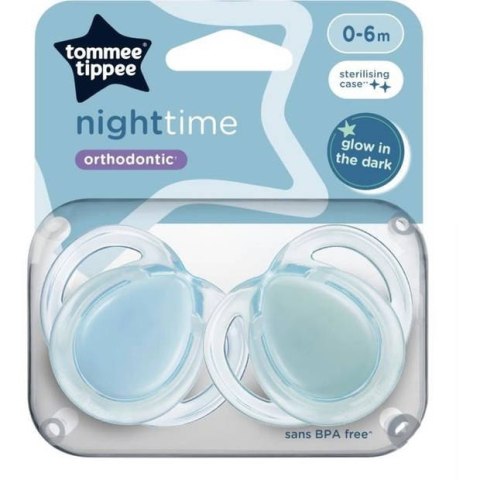 TOMMEE TIPPEE TTP43338095 Smoczki uspokajające NIGHT TIME 0-6m mix 2pak TOMMEE TIPPEE TTP43338095 Smoczki uspokajające NIGHT TIME 0-6m mix 2pak