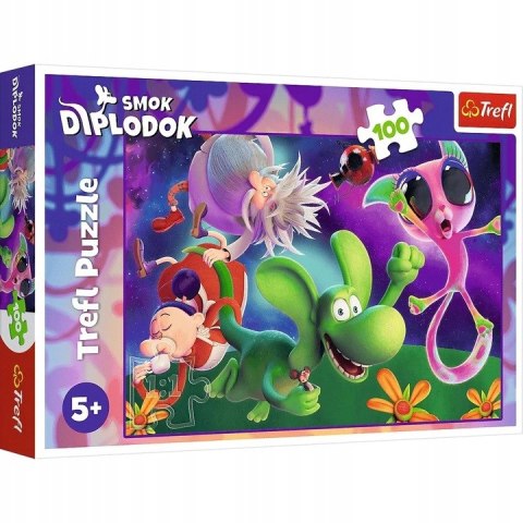 TREFL 16486 Puzzle 100 Smok Diplodok i przyjaciele TREFL 16486 Puzzle 100 Smok Diplodok i przyjaciele