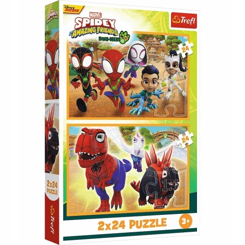 TREFL 34432 Puzzle 2x24 Spidey i dinozaury TREFL 34432 Puzzle 2x24 Spidey i dinozaury