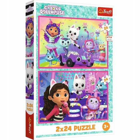 TREFL 34433 Puzzle 2x24 Zabawy z Gabby TREFL 34433 Puzzle 2x24 Zabawy z Gabby