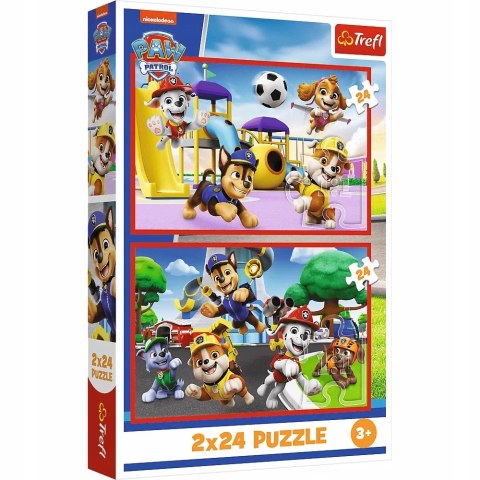TREFL 34434 Puzzle 2x24 Psi dzień zabaw / Paw Patrol TREFL 34434 Puzzle 2x24 Psi dzień zabaw / Paw Patrol