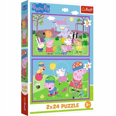 TREFL 34435 Puzzle 2x24 Peppa na placu zabaw TREFL 34435 Puzzle 2x24 Peppa na placu zabaw