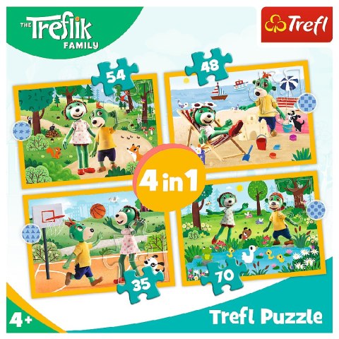 TREFL 34623 Puzzle 4w1 Trefliki na wakacjach* TREFL 34623 Puzzle 4w1 Trefliki na wakacjach*