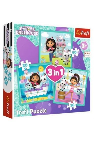 TREFL 34871 Puzzle 3w1 Aktywności Gabby TREFL 34871 Puzzle 3w1 Aktywności Gabby