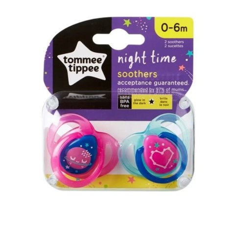 TT 43336164 43336184 Smoczek uspokajający NIGHT 0-6m 2 szt.
