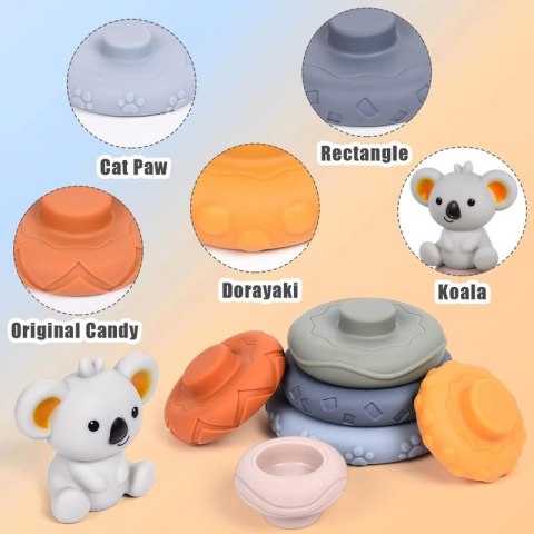 WOOPIE 51749 Zestaw piramidka Koala 2w1 gryzak WOOPIE 51749 Zestaw piramidka Koala 2w1 gryzak