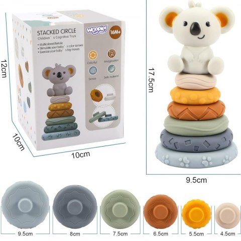 WOOPIE 51749 Zestaw piramidka Koala 2w1 gryzak WOOPIE 51749 Zestaw piramidka Koala 2w1 gryzak