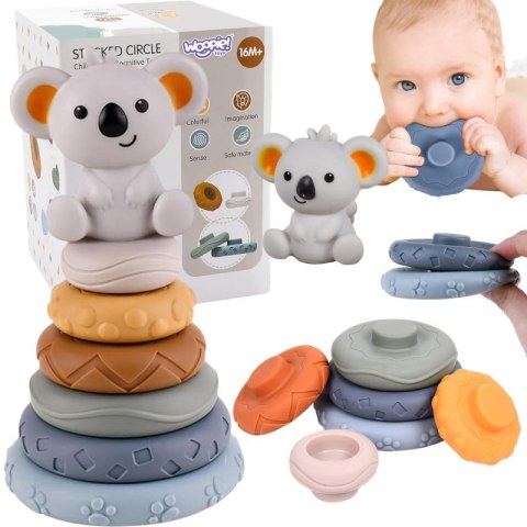WOOPIE 51749 Zestaw piramidka Koala 2w1 gryzak WOOPIE 51749 Zestaw piramidka Koala 2w1 gryzak