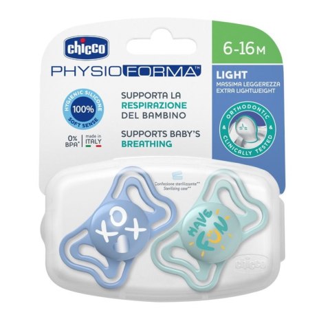 CHICCO 00071038210000 Smoczek PHYSIO LIGHT 6-16M sil 2 szt niebieski CHICCO 00071038210000 Smoczek PHYSIO LIGHT 6-16M sil 2 szt niebieski
