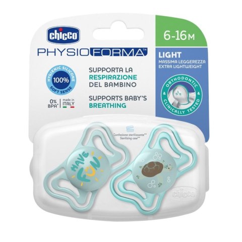 CHICCO 00071038210000 Smoczek PHYSIO LIGHT 6-16M sil 2 szt niebieski CHICCO 00071038210000 Smoczek PHYSIO LIGHT 6-16M sil 2 szt niebieski
