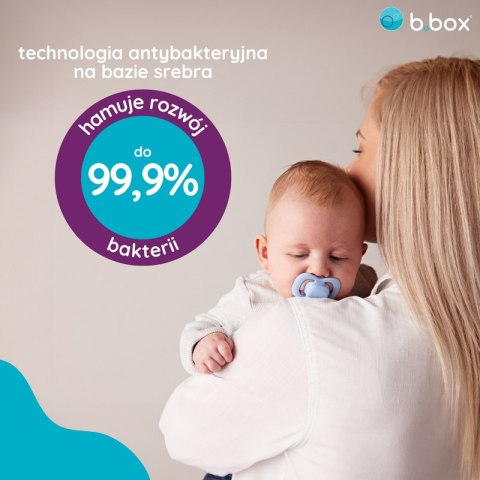 B.BOX BB300308 Smoczek dla noworodka i niemowlaka 2 szt symetryczny silikonowy 0-6m niebieski/błękit B.BOX BB300308 Smoczek dla noworodka i niemowlaka 2 szt symetryczny silikonowy 0-6m niebieski/błękit