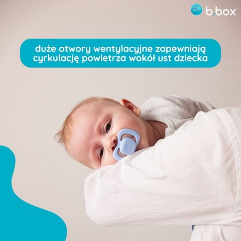 B.BOX BB300308 Smoczek dla noworodka i niemowlaka 2 szt symetryczny silikonowy 0-6m niebieski/błękit B.BOX BB300308 Smoczek dla noworodka i niemowlaka 2 szt symetryczny silikonowy 0-6m niebieski/błękit