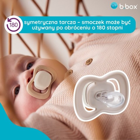 B.BOX BB300711 Smoczek silikonowy symetryczny 0-6m 2 szt glow in the dark róż/latte B.BOX BB300711 Smoczek silikonowy symetryczny 0-6m 2 szt glow in the dark róż/latte
