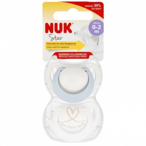 NUK 175283 Smoczek uspokajający 0-2m BLUE STAR 2szt. NUK 175283 Smoczek uspokajający 0-2m BLUE STAR 2szt.