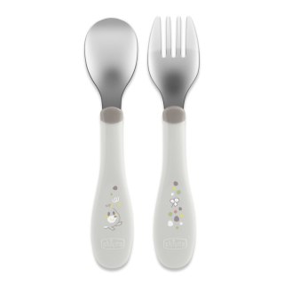 CHICCO 00016102350000 Sztućce metalowe szare 18m+