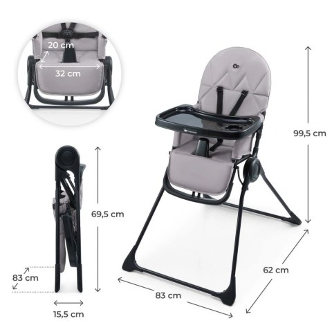 KINDERKRAFT Krzesełko do karmienia BINCI grey KINDERKRAFT Krzesełko do karmienia BINCI grey