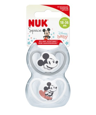 NUK 177176 Smoczek 18-36 uspokajający silikonowy SPACE MYSZKA MIKI 2szt NUK 177176 Smoczek 18-36 uspokajający silikonowy SPACE MYSZKA MIKI 2szt