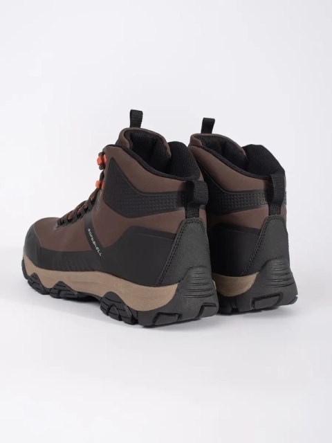 Brązowe buty zimowe męskie wiązane softshell - 42