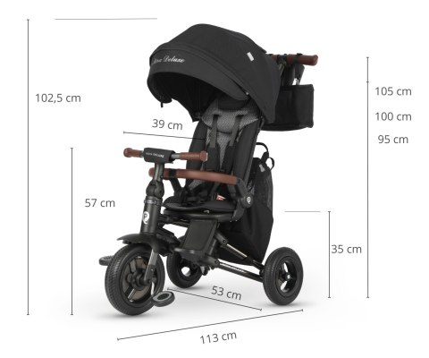 MILLY MALLY 6308 Qplay Rowerek Trójkołowy Nova Deluxe Black
