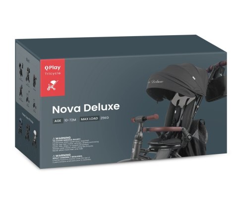 MILLY MALLY 6308 Qplay Rowerek Trójkołowy Nova Deluxe Black