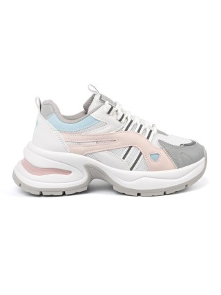 Pastelowe buty sportowe damskie na platformie - 40